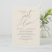 Niets Fancy, gewoon liefde, bruiloft receptie part Kaart (Staand voorkant)