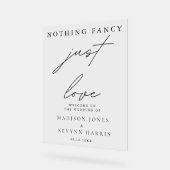 Niets Fancy, gewoon liefde bruiloft teken Acryl Bord (Hoek)