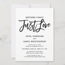 Niets Fancy Gewoon Liefde Brush Typografie Kaart