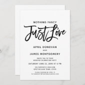 Niets Fancy Gewoon Liefde Brush Typografie Kaart (Voorkant / Achterkant)