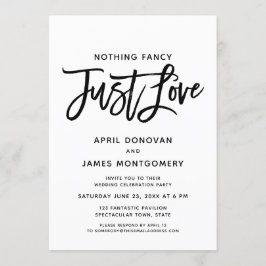 Niets Fancy Gewoon Liefde Brush Typografie Kaart