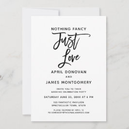 Niets Fancy Gewoon Liefde Brush Typografie Kaart