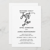 Niets Fancy Gewoon Liefde Brush Typografie Kaart (Voorkant / Achterkant)