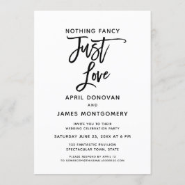 Niets Fancy Gewoon Liefde Brush Typografie Kaart