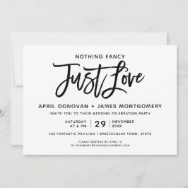 Niets Fancy Gewoon Liefde Brush Typografie Kaart