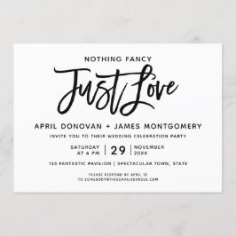 Niets Fancy Gewoon Liefde Brush Typografie Kaart