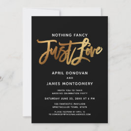 Niets Fancy Gewoon Liefde Brush Typografie Uitnodi Kaart