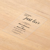 Niets Fancy gewoon Liefde Casual bruiloft Acryl Uitnodigingen (Laagn)