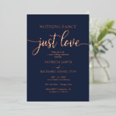 Niets Fancy gewoon Liefde Casual bruiloft Folie Uitnodiging (Staand Voorkant)