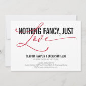 Niets Fancy gewoon Liefde Casual bruiloft Kaart (Voorkant)