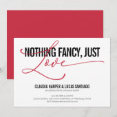 Niets Fancy gewoon Liefde Casual bruiloft Kaart (Voorkant / Achterkant)