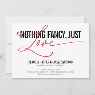 Niets Fancy gewoon Liefde Casual bruiloft Kaart