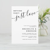 Niets Fancy gewoon Liefde Casual bruiloft Kaart (Staand voorkant)