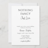 Niets Fancy, gewoon Liefde Casual bruiloft Kaart (Voorkant)