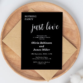 Niets Fancy gewoon Liefde Casual bruiloft Kaart