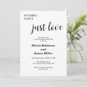 Niets Fancy gewoon Liefde Casual bruiloft Kaart (Staand voorkant)
