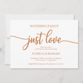 Niets Fancy gewoon Liefde Casual bruiloft koper Kaart (Voorkant)