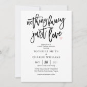 Niets fancy gewoon liefde casual bruiloft uitnodig kaart (Voorkant)