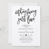 Niets fancy gewoon liefde casual bruiloft uitnodig kaart (Voorkant)