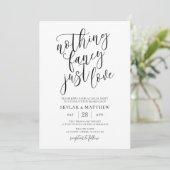 Niets fancy gewoon liefde casual bruiloft uitnodig kaart (Staand voorkant)