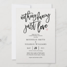 Niets fancy gewoon liefde casual bruiloft uitnodig kaart