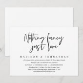 Niets Fancy, gewoon liefde, Casual Elopement Party Kaart (Voorkant / Achterkant)