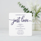 Niets Fancy gewoon liefde Casual huwelijk blauw Kaart (Staand voorkant)