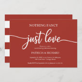 Niets Fancy gewoon liefde Casual huwelijk Terracot Kaart (Voorkant / Achterkant)