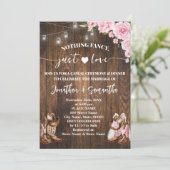 Niets Fancy Gewoon Liefde Casual Roze Schuur Bruil Kaart (Staand voorkant)