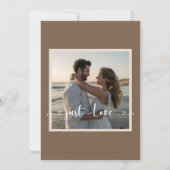 Niets fancy Gewoon Liefde Desert Beige bruiloft Kaart (Achterkant)