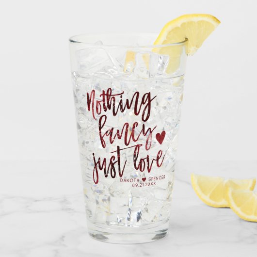 Niets Fancy gewoon liefde | Donkere Crimson rode b Glas (Achterkant ijs)