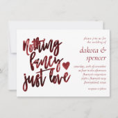 Niets Fancy gewoon liefde | Donkere Crimson rode b Kaart (Voorkant)