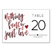 Niets Fancy gewoon liefde | Donkere Crimson rode b Kaart (Voorkant)