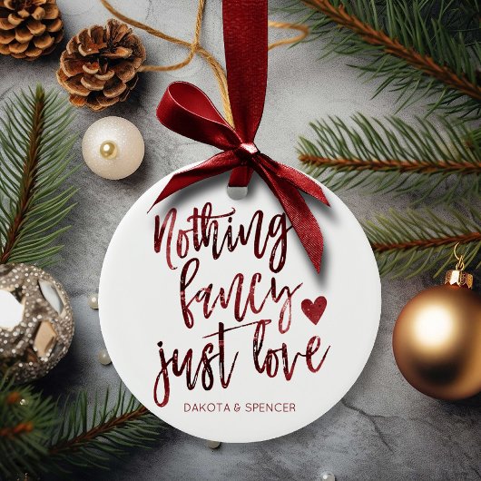 Niets Fancy gewoon liefde | Donkere Crimson rode b Keramisch Ornament