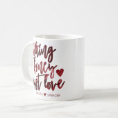 Niets Fancy gewoon liefde | Donkere Crimson rode b Koffiemok (Voorkant links)