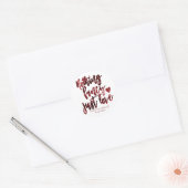 Niets Fancy gewoon liefde | Donkere Crimson rode b Ronde Sticker (Envelop)
