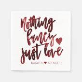 Niets Fancy gewoon liefde | Donkere Crimson rode b Servet (Voorkant)