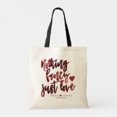 Niets Fancy gewoon liefde | Donkere Crimson rode b Tote Bag (Achterkant)