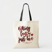 Niets Fancy gewoon liefde | Donkere Crimson rode b Tote Bag (Voorkant)
