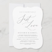 Niets Fancy, gewoon liefde, donkergrijs, wed Elope Kaart (Voorkant)