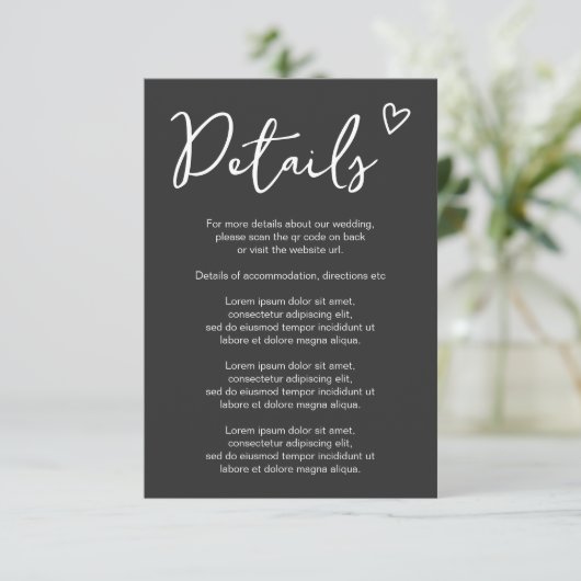 Niets Fancy Gewoon Liefde Eenvoudige QR Code Informatiekaartje (Staand voorkant)