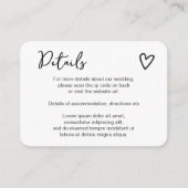 Niets Fancy Gewoon Liefde Eenvoudige QR Code Informatiekaartje (Voorkant)