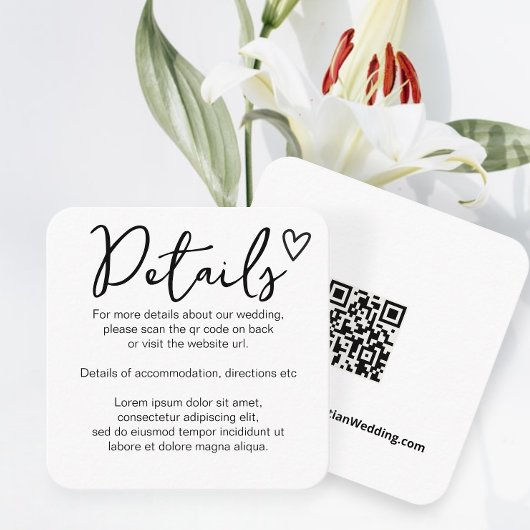 Niets Fancy Gewoon Liefde Eenvoudige QR Code Informatiekaartje