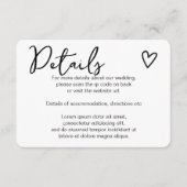 Niets Fancy Gewoon Liefde Eenvoudige QR Code Informatiekaartje (Voorkant)