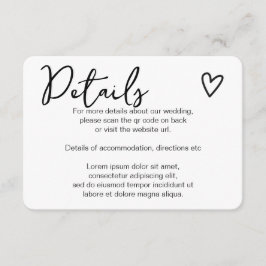 Niets Fancy Gewoon Liefde Eenvoudige QR Code Informatiekaartje