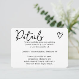 Niets Fancy Gewoon Liefde Eenvoudige QR Code Informatiekaartje