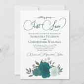 Niets Fancy gewoon Liefde Elegant Blauwgroen Rozen Kaart (Voorkant)