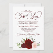 Niets Fancy gewoon Liefde Elegant Red Floral Weddi Kaart (Voorkant)