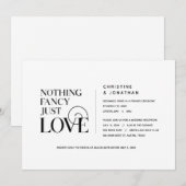 Niets Fancy, gewoon liefde, elegant zwart, opkomst Kaart (Voorkant / Achterkant)