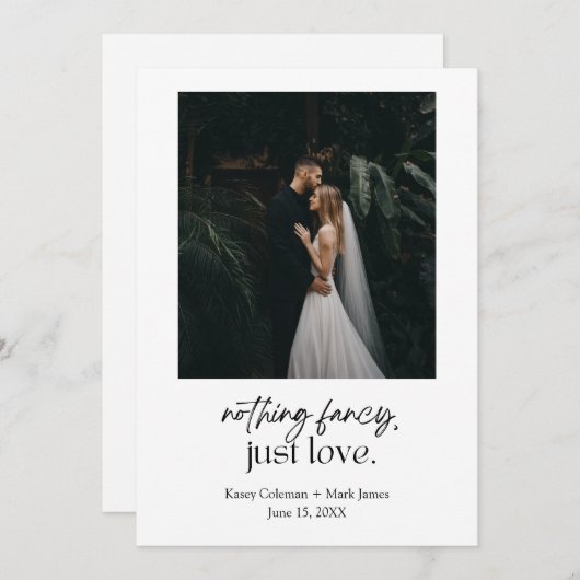 Niets Fancy, gewoon Liefde Elopement Aankondiging (Voorkant / Achterkant)